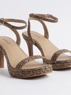 torrid Leopard Print Ankle Strap Platform Heels - Brown/Tan